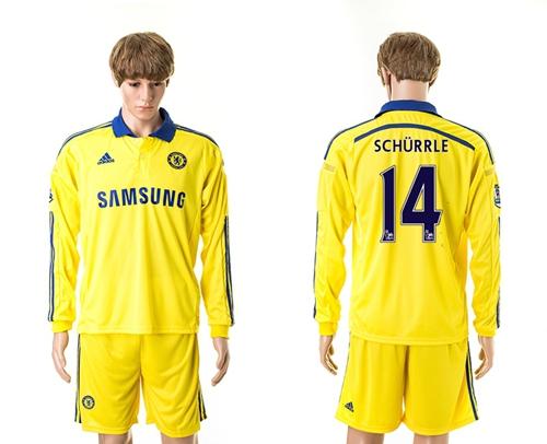 Chelsea #14 Schurrle Yellow Away Long Sleeves Soccer Club Jersey