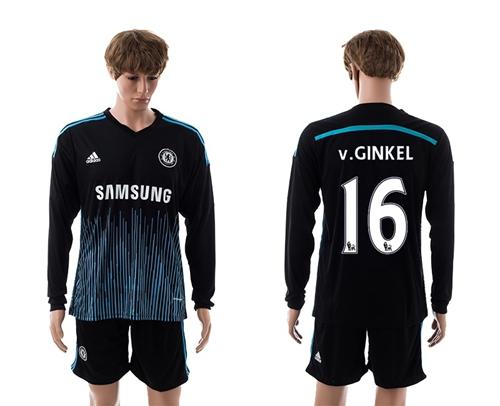 Chelsea #16 V.Ginkel Away Long Sleeves Soccer Club Jersey