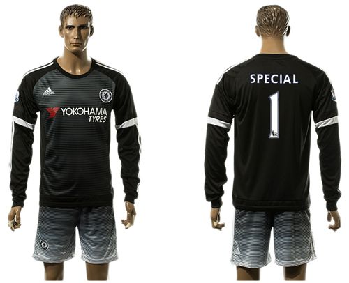 Chelsea #1 Special Black Long Sleeves Soccer Club Jersey