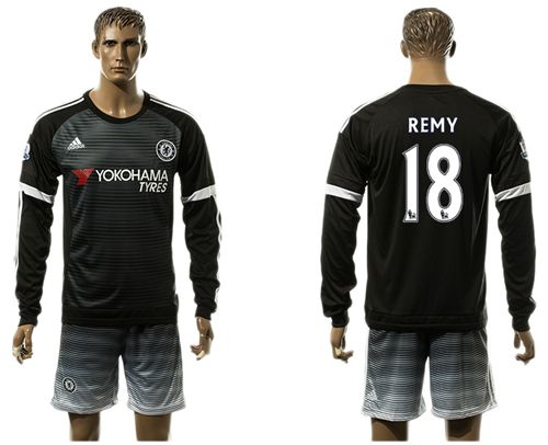 Chelsea #18 Remy Black Long Sleeves Soccer Club Jersey