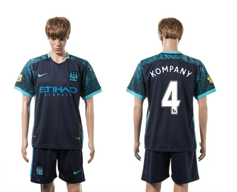 Manchester City #4 Kompany Away Soccer Club Jersey