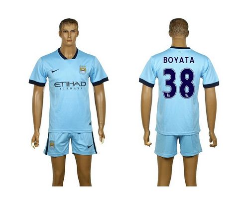 Manchester City #38 Boyata Blue Home Soccer Club Jersey