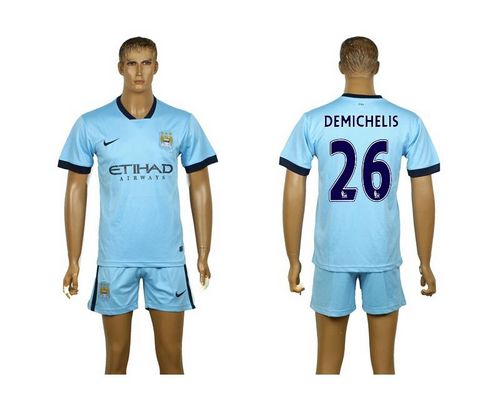 Manchester City #26 Demichelis Blue Home Soccer Club Jersey