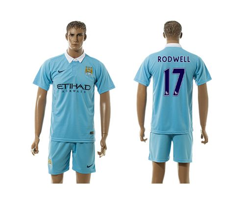 Manchester City #17 Rodwell Blue Home Soccer Club Jersey