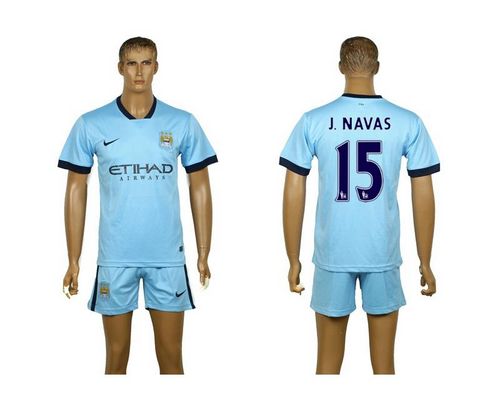 Manchester City #15 J.NAVAS Blue Home Soccer Club Jersey
