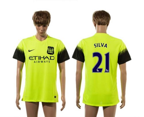 Manchester City #21 Silva SEC Away Soccer Club Jersey