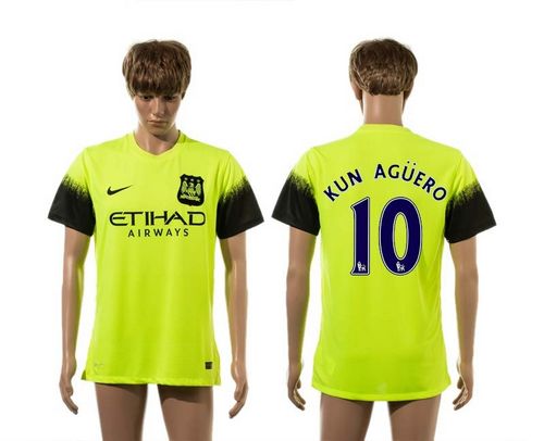 Manchester City #10 Kun Aguero SEC Away Soccer Club Jersey