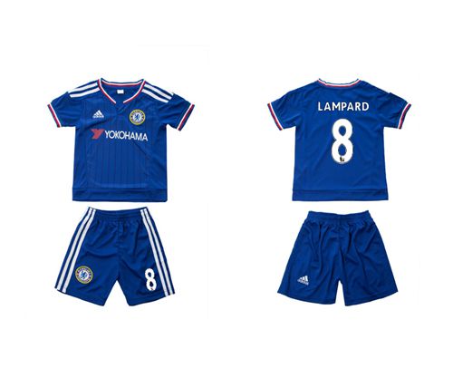 Chelsea #8 Lampard Blue Home Kid Soccer Club Jersey