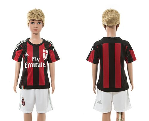 AC Milan Blank Home Kid Soccer Club Jersey