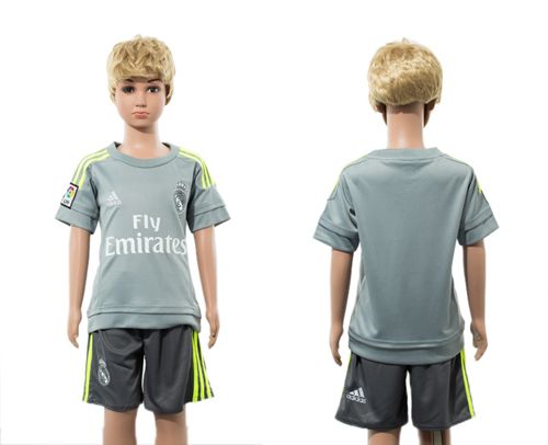 Real Madrid Blank Grey Kid Soccer Club Jersey