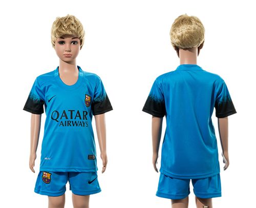 Barcelona Blank Blue Kid Soccer Club Jersey