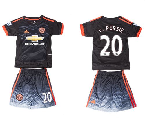 Manchester United #20 V.Persie Black Kid Soccer Club Jersey