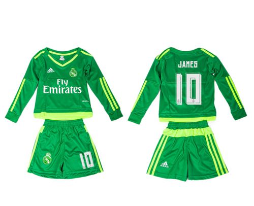 Real Madrid #10 James Green Long Sleeves Kid Soccer Club Jersey