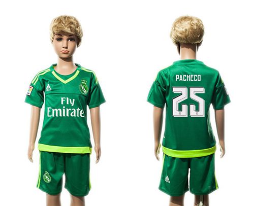 Real Madrid #25 Pacheco Green Kid Soccer Club Jersey