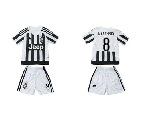 Juventus #8 Marchisio Home Kid Soccer Club Jersey