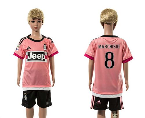 Juventus #8 Marchisio Pink Away Kid Soccer Club Jersey