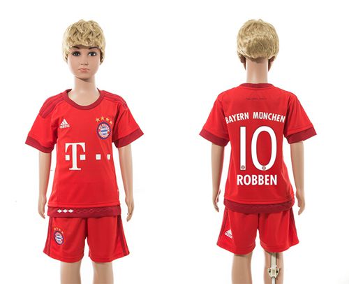 Bayern Munchen #10 Robben Home Kid Soccer Club Jersey
