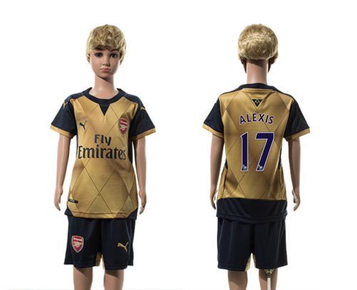Arsenal #17 Alexis Gold Kid Soccer Club Jersey