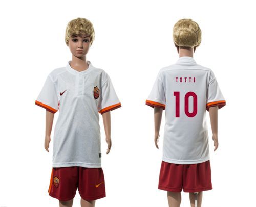 Roma #10 Totti Away Kid Soccer Club Jersey