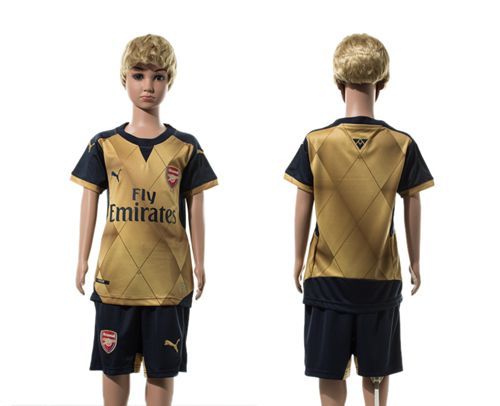 Arsenal Blank Gold Kid Soccer Club Jersey