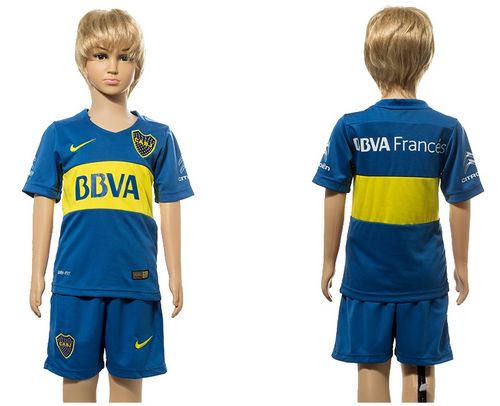 Boca Juniors Blank Home Kid Soccer Club Jersey