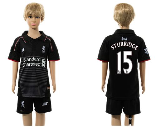 Liverpool #15 Sturridge Black Kid Soccer Club Jersey
