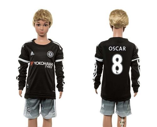 Chelsea #8 Oscar SEC Away Long Sleeves Kid Soccer Club Jersey
