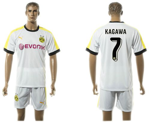 Dortmund #7 Kagawa White Soccer Club Jersey