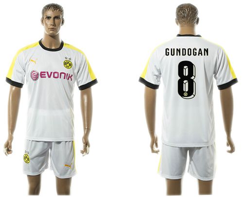 Dortmund #8 Gundogan White Soccer Club Jersey