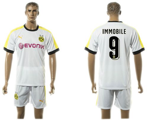 Dortmund #9 Immobile White Soccer Club Jersey
