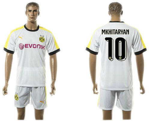 Dortmund #10 Mkhitaryan White Soccer Club Jersey
