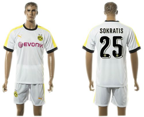Dortmund #25 Sokratis White Soccer Club Jersey