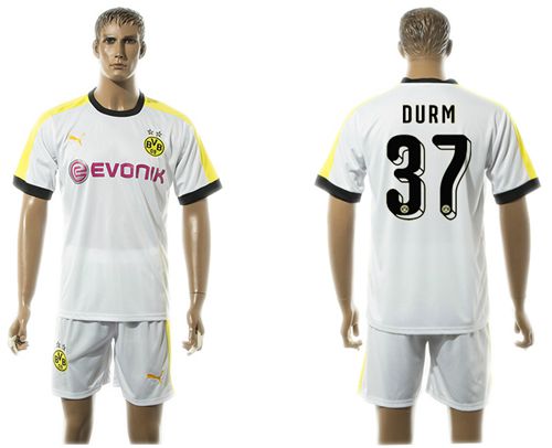 Dortmund #37 Durm White Soccer Club Jersey