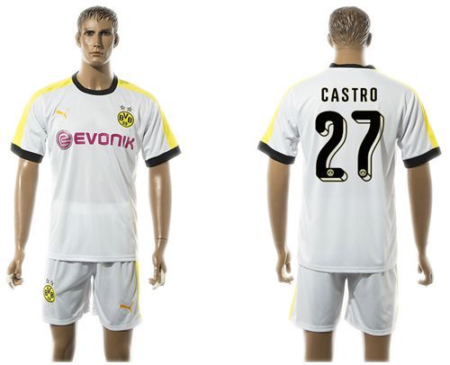 Dortmund #27 Castro White Soccer Club Jersey