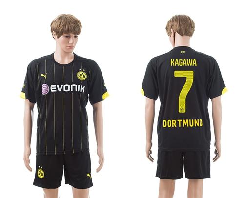 Dortmund #7 Kagawa Black Away Soccer Club Jersey