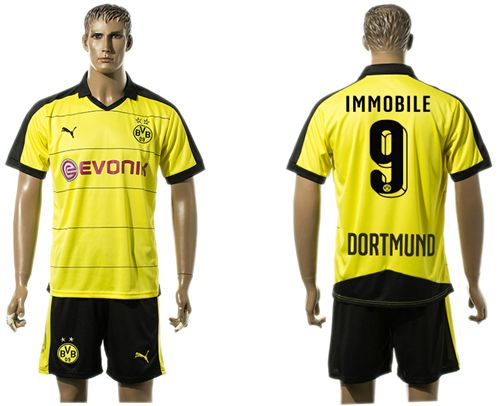 Dortmund #9 Immobile Yellow Soccer Club Jersey