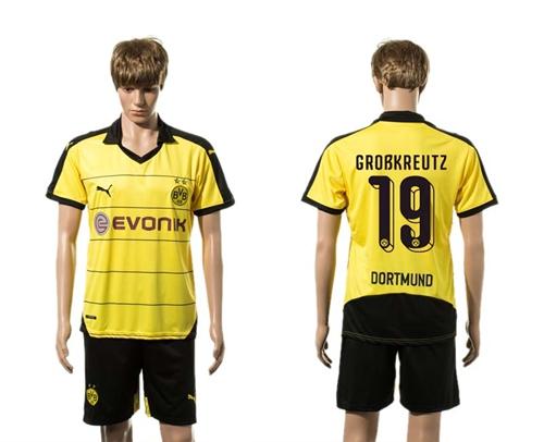 Dortmund #19 Grobkreutz Yellow Soccer Club Jersey