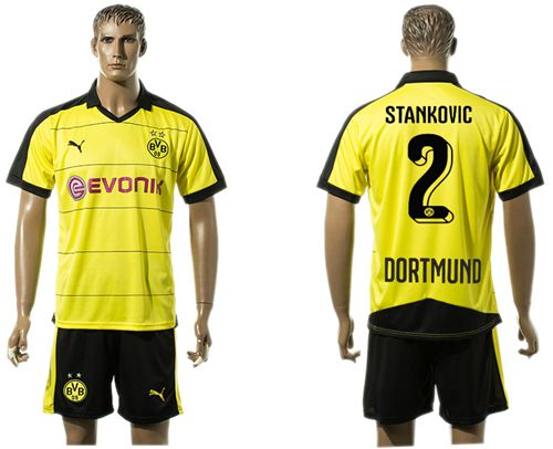 Dortmund #2 Stankovic Yellow Soccer Club Jersey