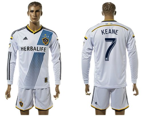 Los Angeles Galaxy #7 Keane Home Long Sleeves Soccer Club Jersey