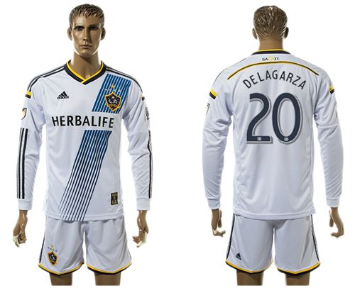 Los Angeles Galaxy #20 Delagarza Home Long Sleeves Soccer Club Jersey
