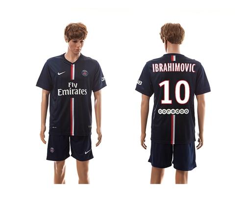Paris Saint Germain #10 Ibrahimovic Home Soccer Club Jersey