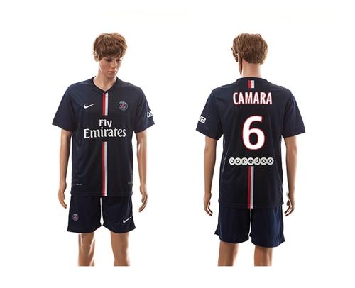 Paris Saint Germain #6 Camara Home Soccer Club Jersey