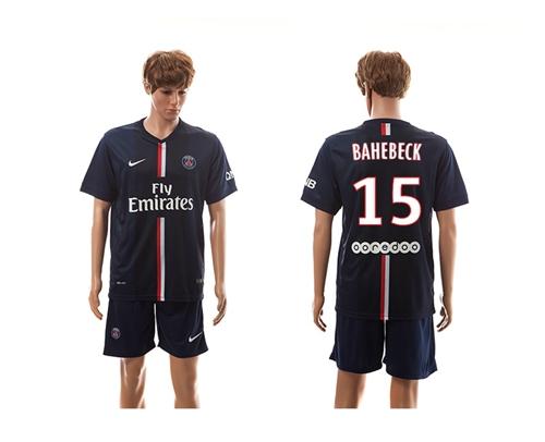 Paris Saint Germain #15 Bahebeck Home Soccer Club Jersey