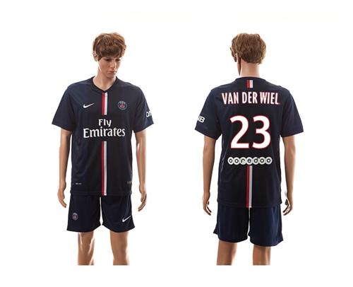 Paris Saint Germain #23 Van Der Wiel Home Soccer Club Jersey