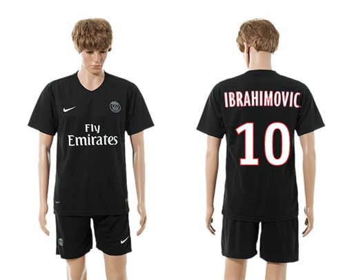 Paris Saint Germain #10 Ibrahimovic Black Soccer Club Jersey