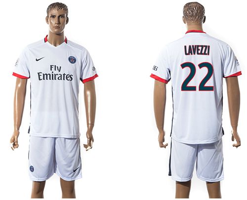 Paris Saint Germain #22 Lavezzi Away Soccer Club Jersey