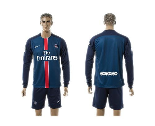 Paris Saint Germain Blank Home Long Sleeves Soccer Club Jersey