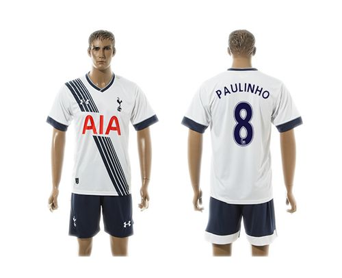Tottenham Hotspur #8 Paulinho White Home Soccer Club Jersey