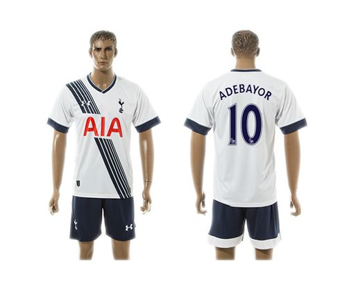 Tottenham Hotspur #10 Adebayor White Home Soccer Club Jersey