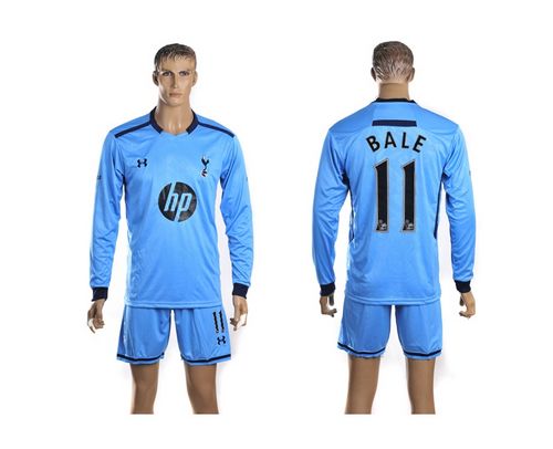 Tottenham Hotspur #11 Bale Blue Home Long Sleeves Soccer Club Jersey